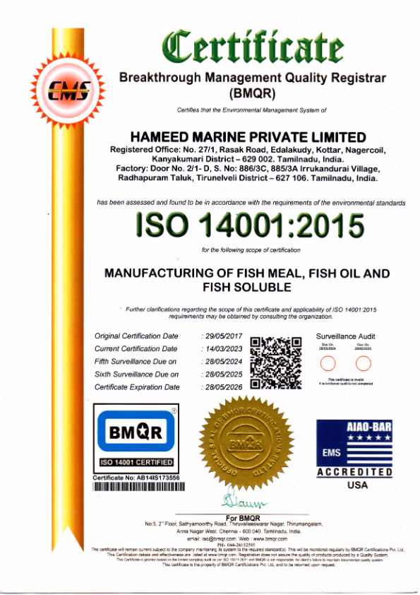 ISO 14001:2015 Certificate